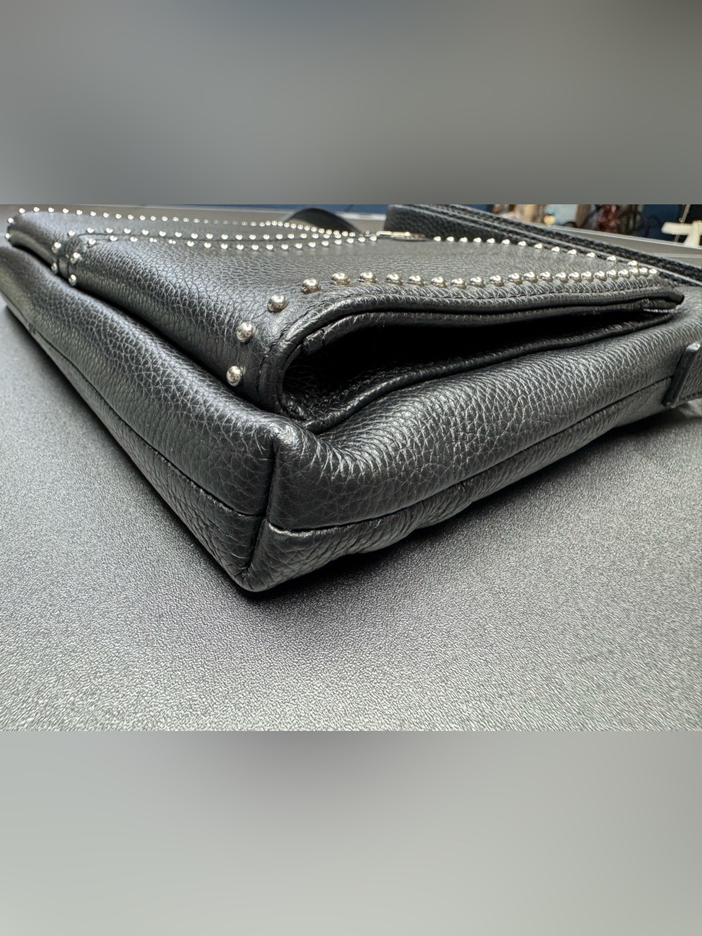 Brighton Jagger Pretty Tough Black Leather Studded Crossbody - Picture 6 of 13